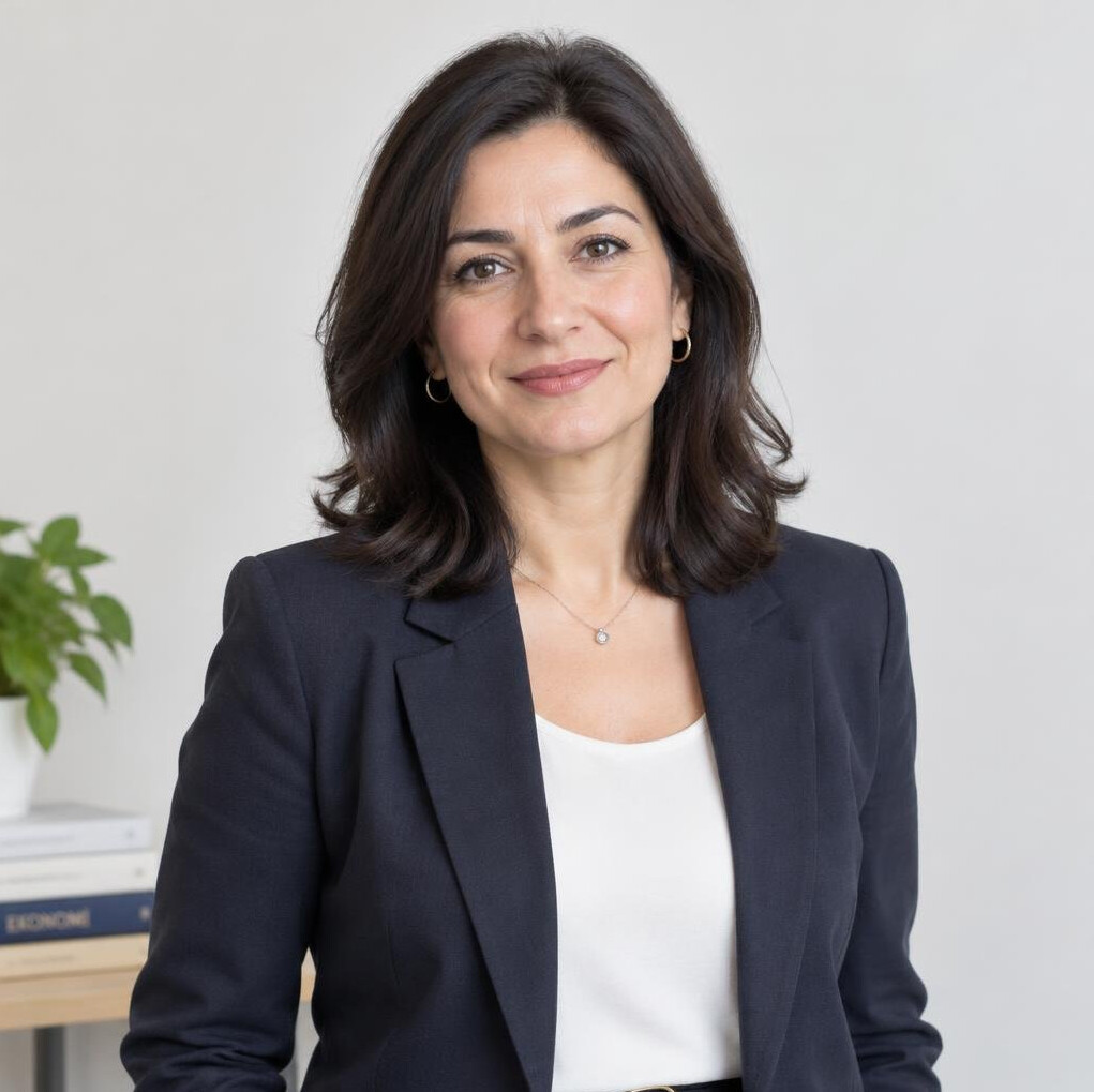 Portrait of a Turkish woman economy editor in her forties